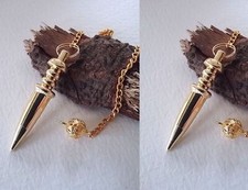 2 GOLD SWORD DOWSING PENDULUM SET, GOLD SWORD SHAPED PENDULUMS