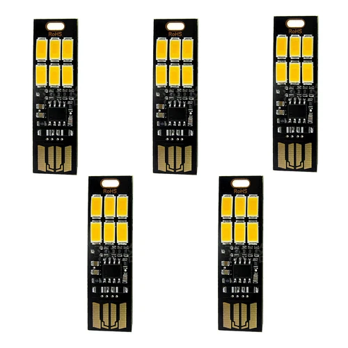 5Pcs USB LED Portable Night Light Bright Mini Keychain Camping Car Lamp Module