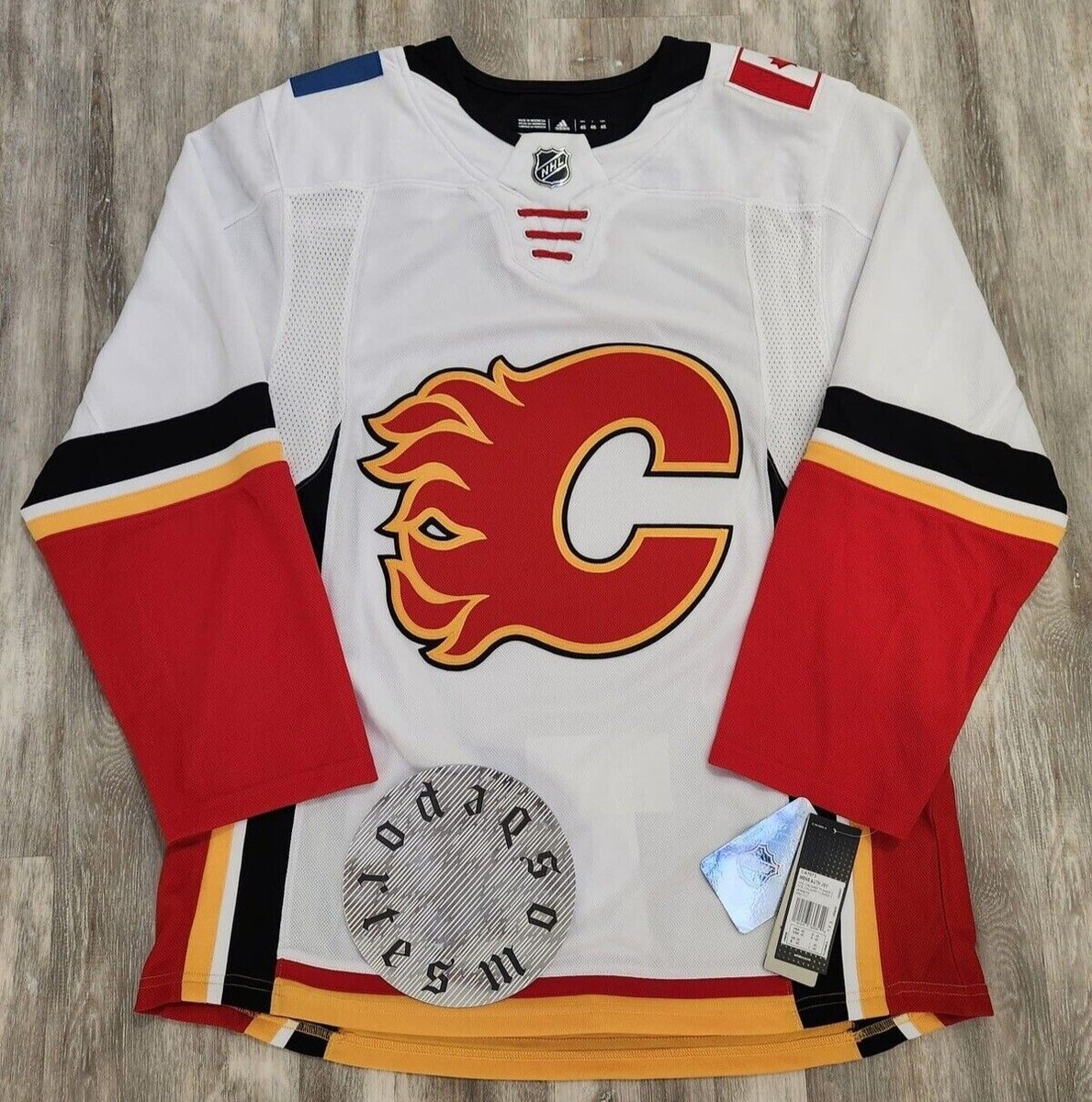 NWT Calgary Flames Away NHL Adidas Ice Hockey Authentic Jersey Men
