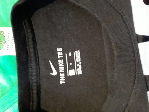 Nike Just Do It Logo Tee Shirt black and white Child Size S P - Picture 4 of 5