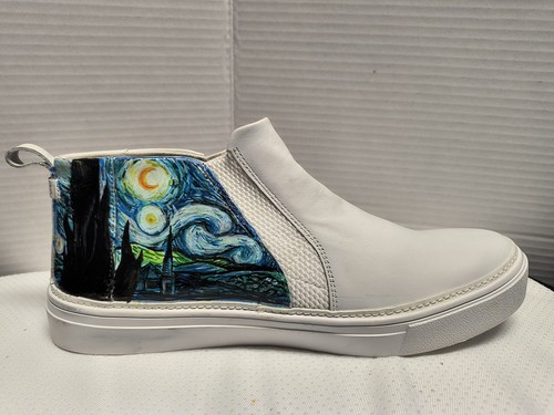 TOMS White Leather Slip On Sneakers NEW Bryce Womens Size 9 Flat Shoes 10018061 - Picture 8 of 13