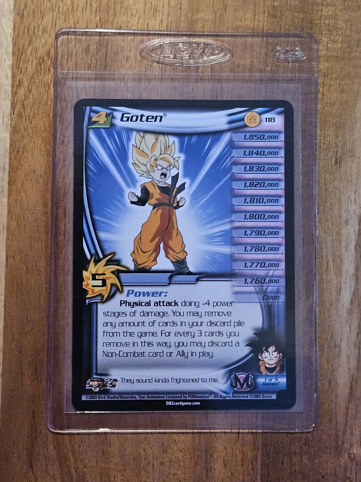 Dragon Ball Z TCG Goku lvl 2 #BP2 World Games Saga Battle Simulator DBZ CCG