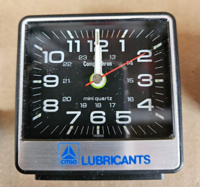 VINTAGE Compu Chron Space Age GLOW HANDS Alarm Clock Citgo Oil Lubricants A