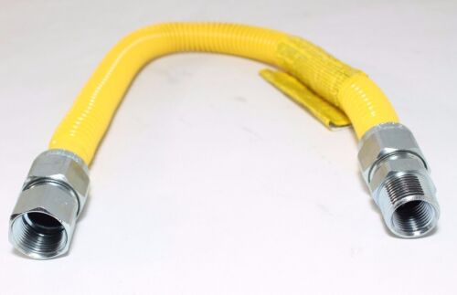 Yellow Coated Stainless Steel 3/4" MIP x 3/4" FIP 1" OD gas Flex Connector (48") - Picture 4 of 6