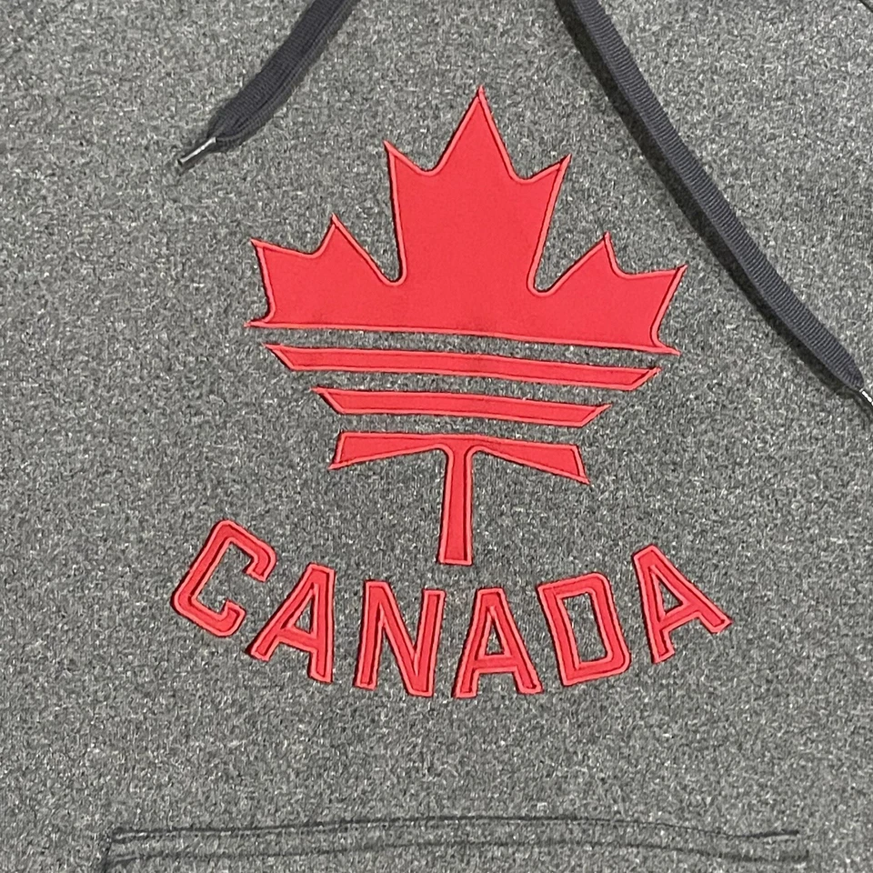 Женская олимпийская толстовка с капюшоном Adidas Climawarm Canada Maple Leaf XL серая красная - Изображение 3 из 4