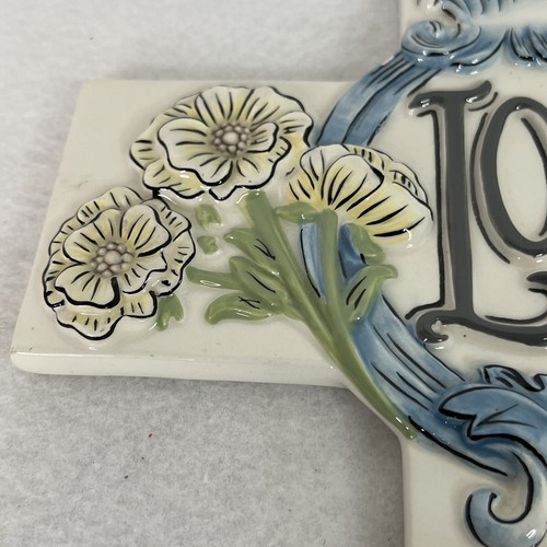 Religious Ceramic Cross Bible Verse Wall Hanging Handpainted Whimsical - Picture 8 of 15