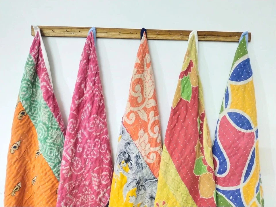 Juego mixto surtido de 5 piezas vintage Kantha colgante bucle toalla cocina toalla de té Foto 3 de 4