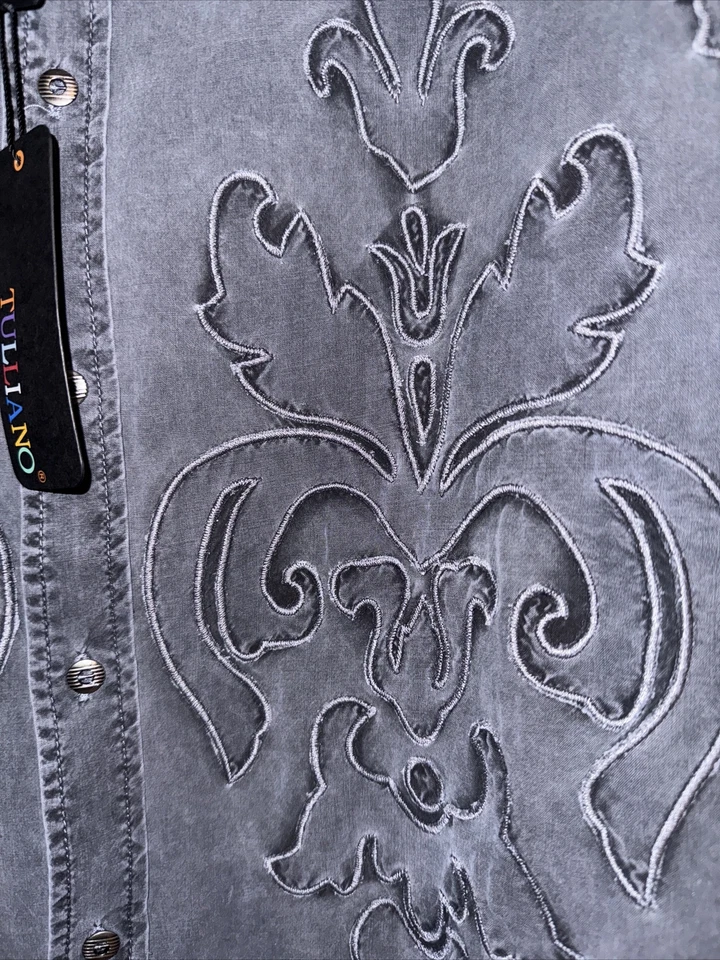 с ярлыками Tulliano 100% чистый шелк длинным рукавом платье рубашка Кармен уголь Em - Изображение 3 из 4