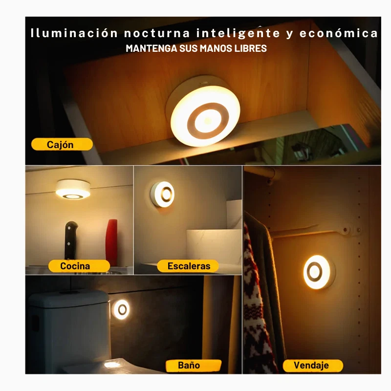 Luz Nocturna LED Inalámbrica con Sensor de movimiento y Voz para Casa - Imagen 2 de 4