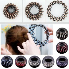 Women Round Crystal Rhinestone Claw Hair Clip Clamp Ponytail Holder Headwear