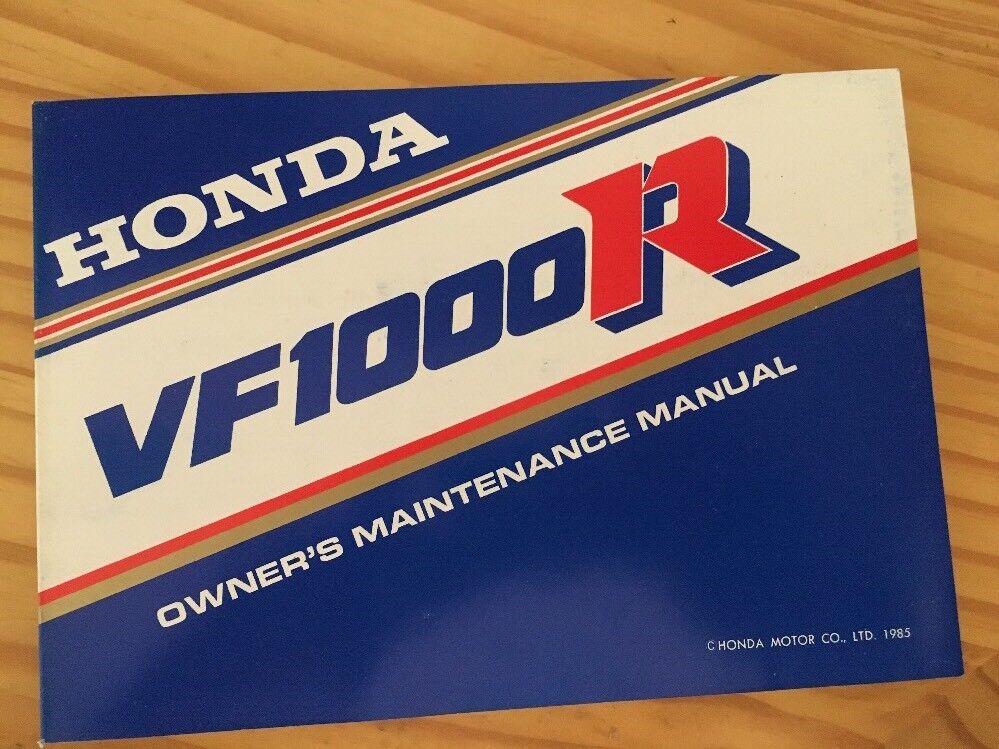 Honda Shipping included VF1000R VFR 1000 Opening large release sale Manual Owner's Owner Mainten 1985 Edition