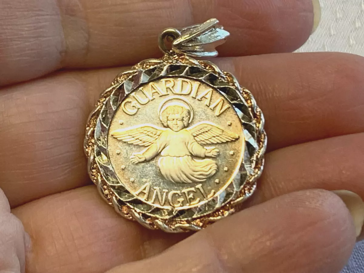 Guardian angel coin necklace sale