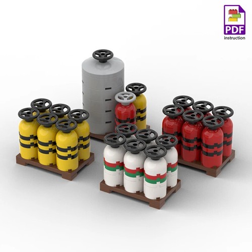 MOC Fuel Gas Tank Wine Barrels Forklift For LEGO Building Blocks Set - Picture 9 of 17