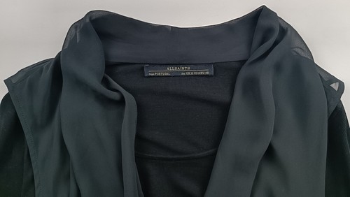 AllSaints Womens Black Long Sleeve Draped Dress Size M (UK 12 / US 8) - Picture 8 of 9