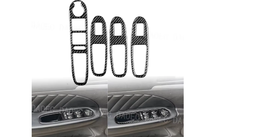 Set of 4 Carbon Fiber Door Handle Interior Panel Frame for Alfa 159 04-11 black