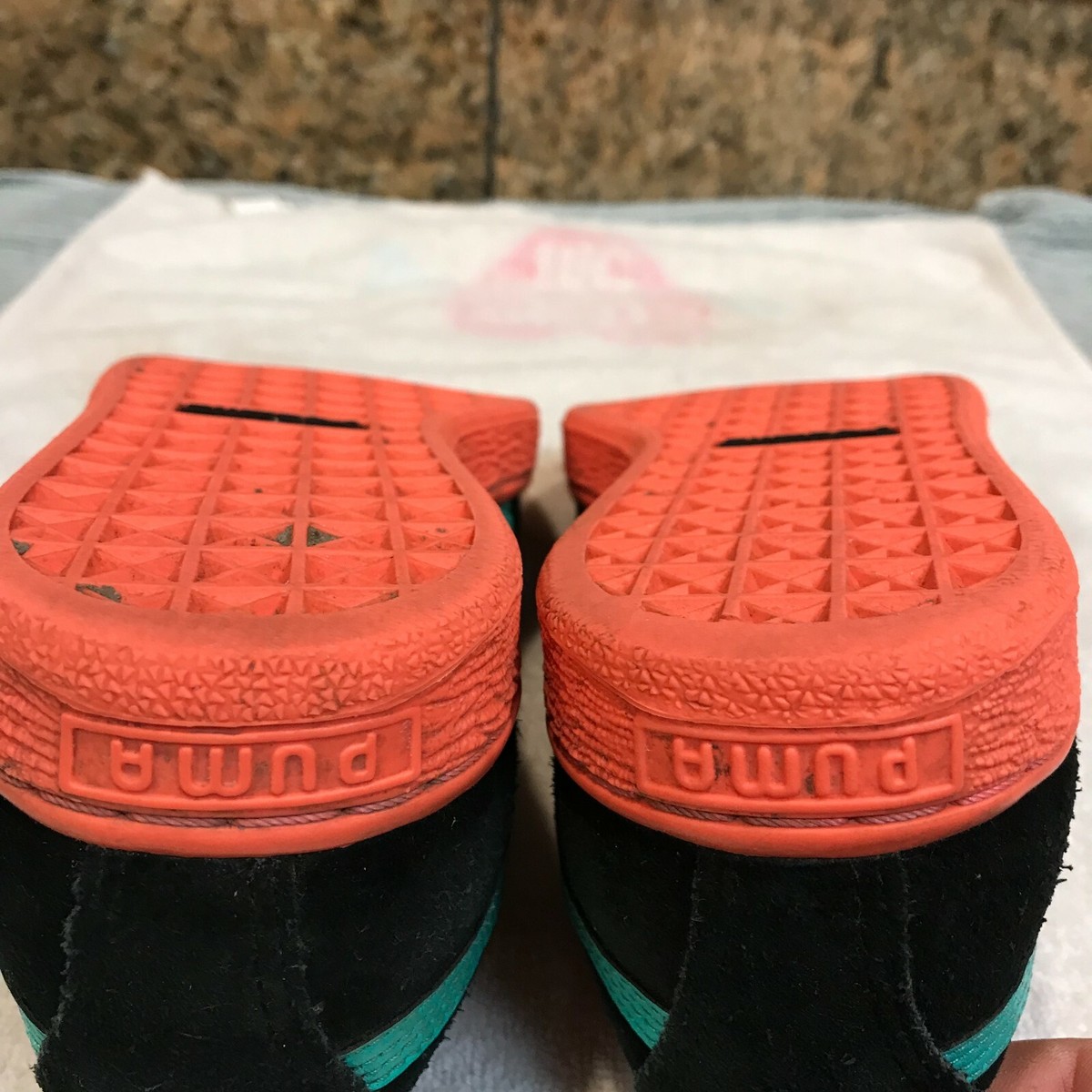 Puma Men\'s Classic Suede Black Mint Green Coral Casual Running Shoes Size 5 US Puma Men main image 4