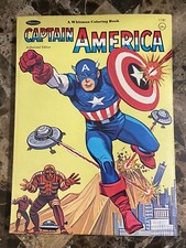 1966 Whitman Coloring Book Captain America Uncolored Very Fine