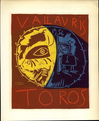 1959 Mini Poster Lithograph ORIG Print Pablo Picasso Toros 1956 Vallauris Bulls - 第 1/1 張圖片