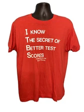 Vintage Screen Stars Single Stitch Red Shirt Evans Newton Better Test Scores