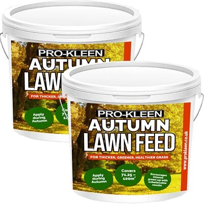 PRO-KLEEN ProKleen Autumn Lawn Feed Fertiliser Grass Green Spreader Granules 5KG