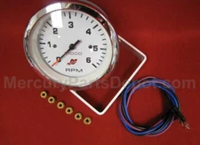 Mercury Marine Analog Gauge - White w/ Chrome - 6K RPM Tachometer 79- 895283A43