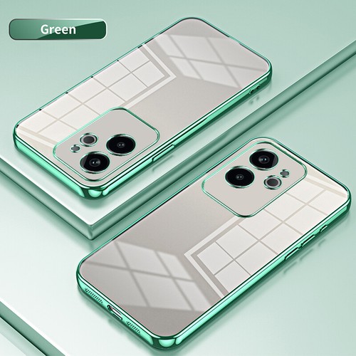 For Realme GT 6, Shockproof Plating Frame Transparent Soft Rubber Case Cover - 第 1/21 張圖片
