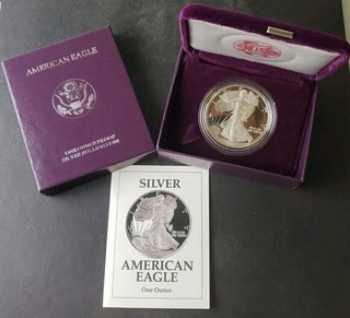 1991 S Proof $1 American Silver Eagle Dollar