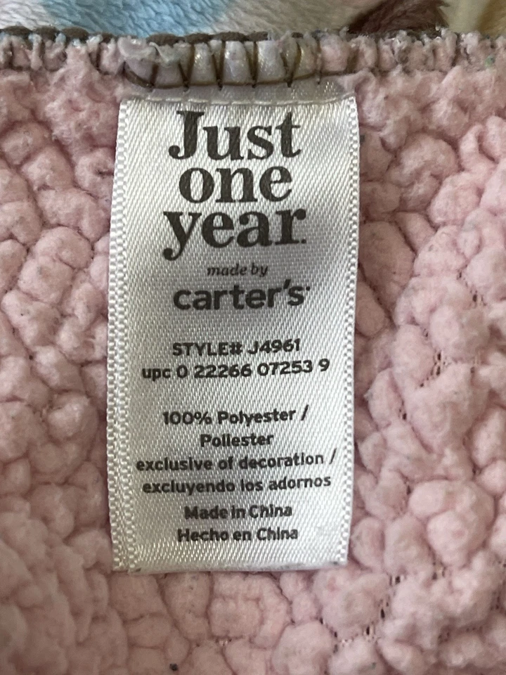 Manta elefante punto rosa Carter's Just One Year flor Minky Sherpa Foto 2 de 4