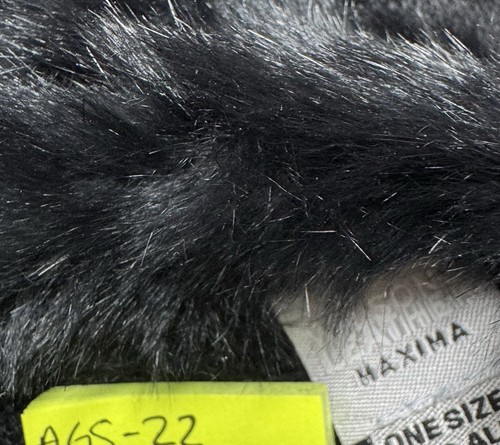 Poncho vintage Y2K Wilsons in pelle Maxima pelliccia di coniglio nero taglia unica - Foto 6 di 8