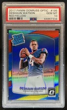 2017 Donruss Optic Deshaun Watson Red and Yellow RC Rated Rookie #195 PSA 10