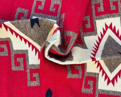 Red Navajo Wool Kilim Rug Native American style Southwestern Large area Rug 8×10 - Picture 3 of 6