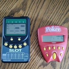 2002 Radica Pocket Poker Electronic Handheld Game Plus Slot 9314 Lot of 2