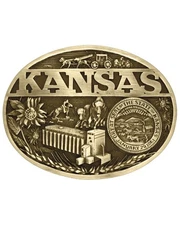 Montana Silversmiths Men's Kansas State Heritage Attitude Belt Buckle - 60811KSC