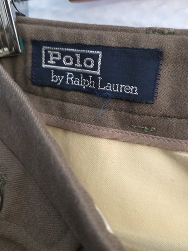 Vintage Polo Ralph Lauren Herren 31 x 311/2 Wolle khaki grün Anzughose Bündchen Plissee EG - Bild 12 von 21
