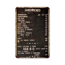 1940's Diner Menu Sign Restaurant Decor Diner Signs 50s Decoration Retro Home...