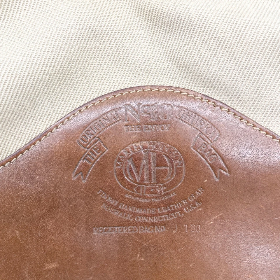 Vintage Ghurka Womens Crossbody Bag The Envoy Leather Canvas Old Money Heritage - Image 3 of 4