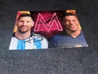 kylian mbappe lionel messi champion football photo cardboard autograph dedication