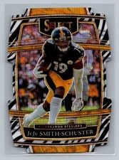 JuJu Smith-Schuster 2021 Panini Select #29 Zebra Prizm Die Cut