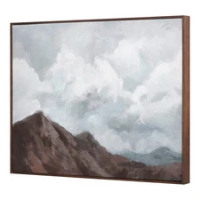 Moe's Home Collection "Wild Bluff" Framed Painting Serene Mountain Landscape