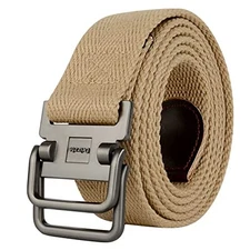 Plus Size 39-75'' Mens Belt Double Ring Canvas Web Fabric Belt Casual Work 