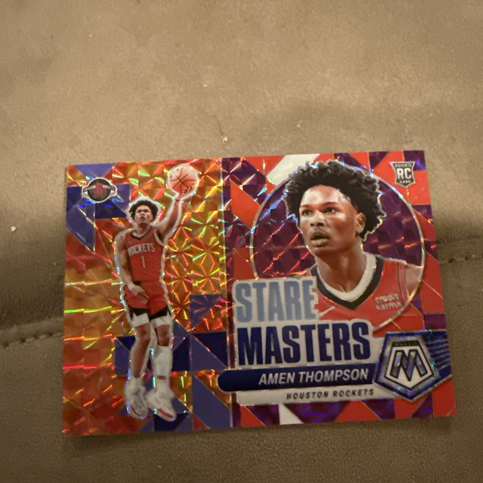 2023-24 Mosaic Amen Thompson Rookie Stare Masters Purple /99