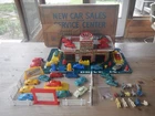 Vintage 1952 marx new car sales service center in box lots of accessories