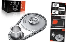 Engine Timing Chain Kit [OHV, V8 4.8 5.3 5.7 6.0L ] Compatible with Chevy,