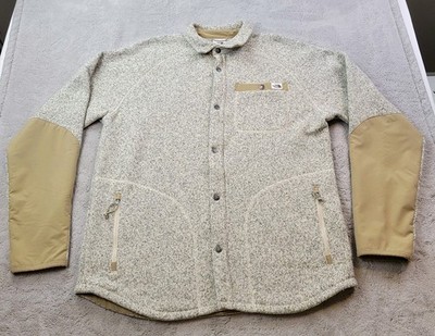 The North Face Gordon Lyons Shacket Mens Large Tan Heather Fleece Jacket Snap Up