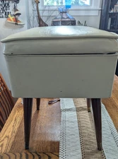 Singer Sewing Bench Foot Stool Storage Compartment Mid Century Modern MCM NICE!