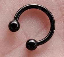 Titanium PVD Black Internally Threaded Circular Barbell 16g 3mm Balls Fast Ship