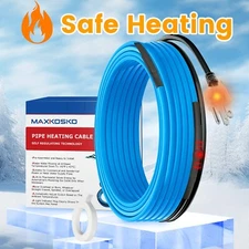 MAXKOSKO 120V Water Pipe Heat Tape for Pipe Freeze Protection, Self-Regulating