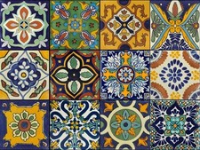 Tile Stickers 40pc Kitchen Bath Floor Mexican Talavera TR002 mix