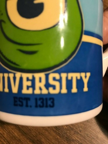 Disney Pixar Monsters Inc. Monsters University Est.1313 Ceramic Coffee Mug Cup - Foto 3 di 7