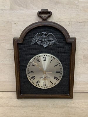 Vintage Seth Thomas Eagle Wall Clock E318 001 Institution, Quartz Battery  WORKS